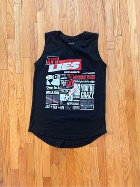 Guns N' Roses Lies Black Tank Top Sleeveless T-shirt Bravado XS GNR Rock 50/50